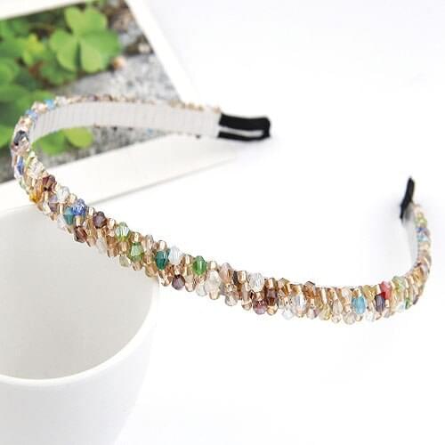 Hot sale Fashion Hair Accessories Crystal Head Headband Handmade Braided Hair Band Women Jewelry Wholesale