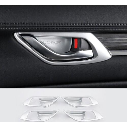 ABS For Mazda CX-5 CX5 2017 2018 accessories Car Interior Door Handle Handrail Frame Cover Stickers Decoration Car styling 4pcs