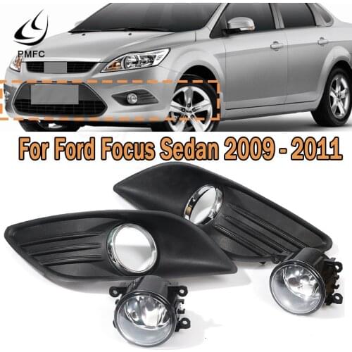 PMFC 1Pair Fog Light Grille Lamp Kit Lower Bumper 2 Pcs Right/Left For Ford Focus Sedan 4 Door 2009 2010 2011 Auto AParts