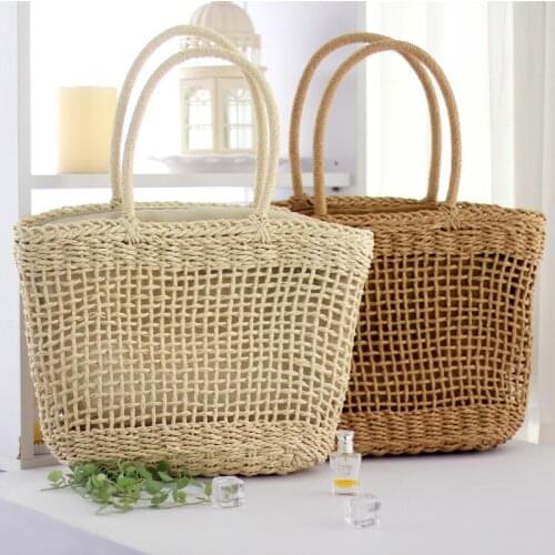 Summer New Fashion Casual Straw Bag Handmade Straw Bag Holiday Beach Bag Womens Bag Shoulder Bag Hollow Rattan Handbags bolsos
