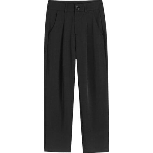 A256-Summer trendy one button skinny pants wide leg pants