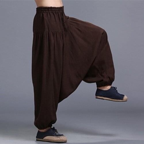 Plus size M - 5XL Men Hiphop Harem Pants Crotch Baggy big Size Boho Gypsy Aladdin Summer Bohemian Nepal Wide Leg Pants Trousers
