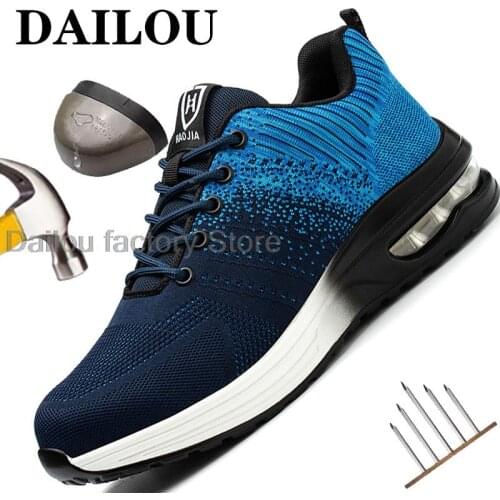 2021 New Air Cushion Safety Shoes Men Women Sneakers Steel Toe Shoes Puncture-Proof Sport Work Shoes Indestructible Safety Boots