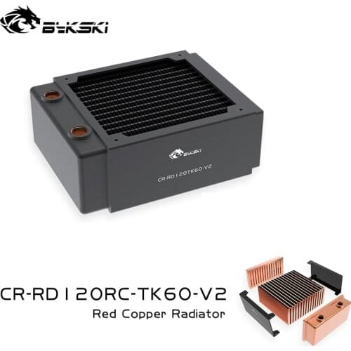 Bykski 60mm Thick 120mm Length Copper Single Row Radiator Computer Water Discharge Liquid Heat Sink for 12cm Fans B-RD120-TK60