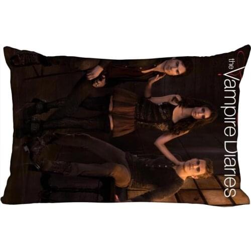 Custom Pillowcase Cover Vampire Diaries Rectangle Zipper Pillow Cover Satin Fabric Pillowcase 40x60cm45X75cm50X75cm(Two sides)