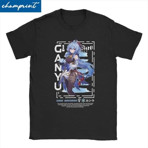 Genshin Impact Ganyu Streetwear Men Womens T Shirt 2021 Fashion Tee Shirt Short Sleeve T-Shirt Pure Cotton Gift Tops