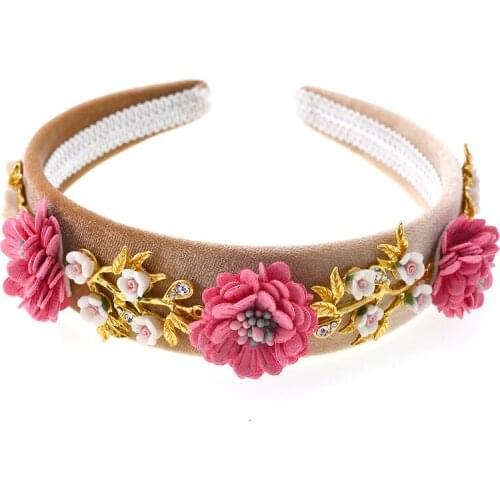 Vintage Artificial Pearl Rhinestones insect tourism Headbands Crown Love peach Tiara Headbpieces Party Accessoies