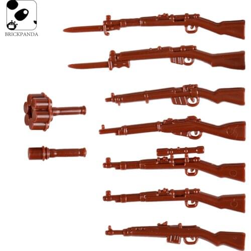 WW2 Military German Soldiers Building Block Minifigs Weapon-parts Army Equipment Gun Brick Accessories Toys for Children