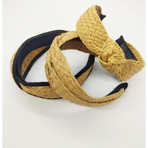 Fashion Hairband Bohemian Straw grass weaving Headband Women Cross Handmade Hair Accessorie