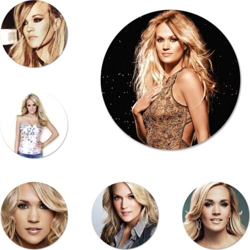 58mm Carrie Underwood singer Star Icons Pins Badge Decoration Brooches Metal Badges For Clothes Backpack Decoration