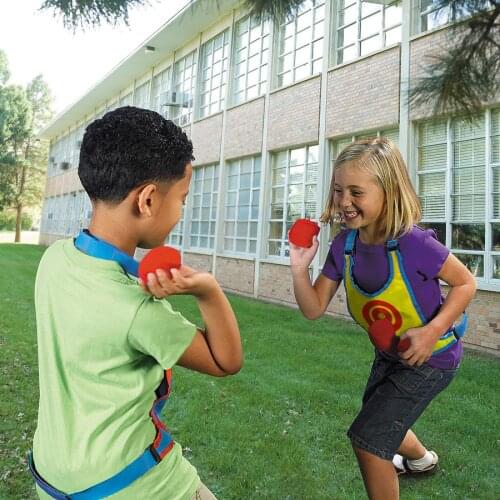 1 Set ( 1 PVC Safty Target Vest, 3pcs mini sandbag ) Pitching Game Dodge Ball Kids Toys Parent and Children Outdoor Games Gifts