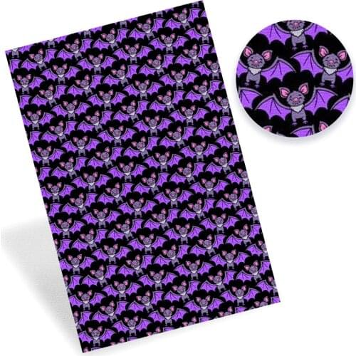 CHEER BOWS 22*30cm/A4 1pc Halloween Faux Leather Sheets Printed Synthetic Leather Fabric Handmade Supplies DIY Hair Bows Crafts