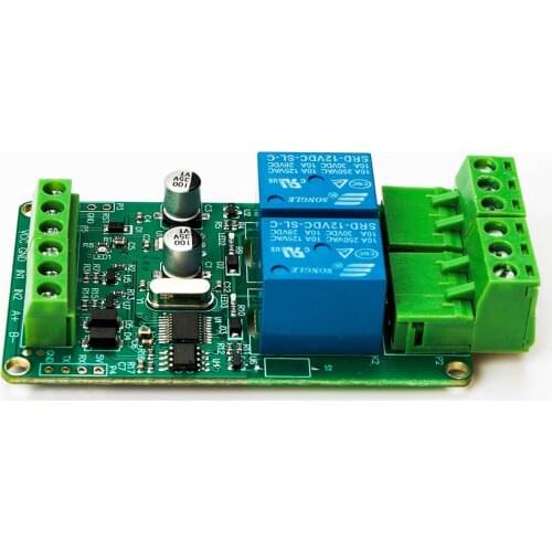 Modbus-Rtu 2 Channel Relay Module Switch 2 Optocoupler Isolation Input/Output TTL/RS485 Communication Interface 12V