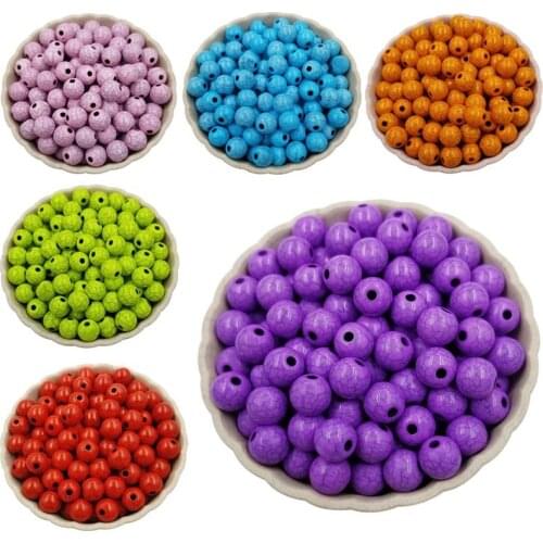 40Pcs 8mm Cracks Loose Beads For Jewelry Making DIY Charms Bracelet Necklac