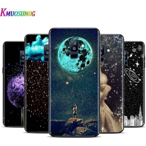 Black White Art Matte For Samsung Galaxy A3 A5 A6 A7 A8 A9 A6S A8S A9S Star Plus 2016 2017 2018 Black Toft TPU Phone Case