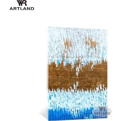 Cheap abstract canvas art gold picture for wall home decoration Pure hand drawn acrylic oil painting for living room Entrance