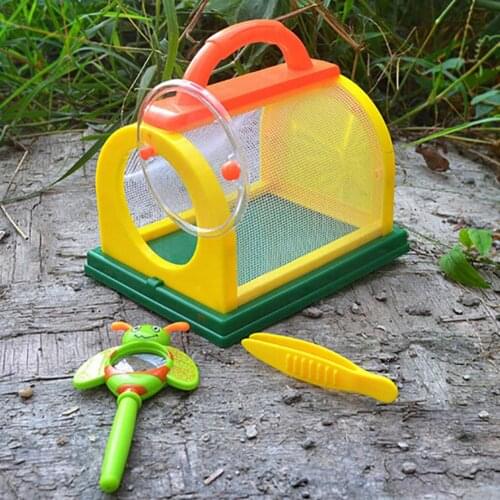 Kids Insect Bug Cage with Tweezers Magnifier Backyard Exploration Critter Toy Observatie Experiment