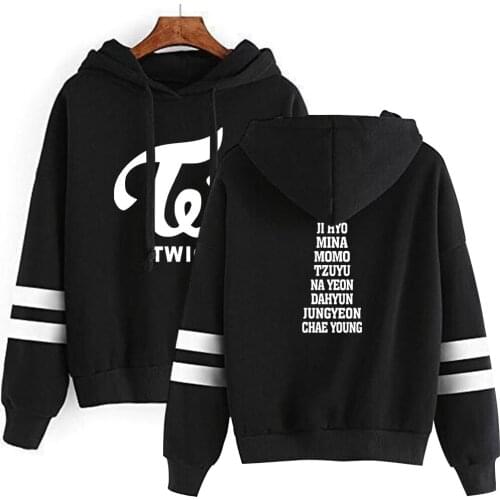 TWICE kpop Hoodies Sweatshirt Fleece Letters Printed Hoodie Sweatshirts Pullover Long Sleeve Tracksuit Tops k pop Clothes
