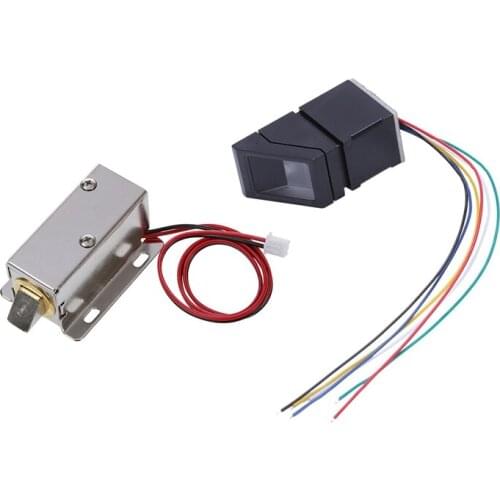 0837L DC 12V 8W Open Frame Type Solenoid for Electric Door Lock & R307 Capacitive Fingerprint Reader/Module/Sensor