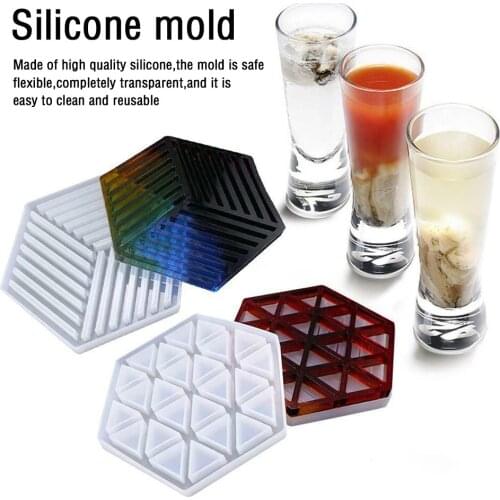 Craft Casting Mold Jewelry Pendant Hexagon Making Mould Diy Coaster Resin Silicone Mould Jewelry Tools