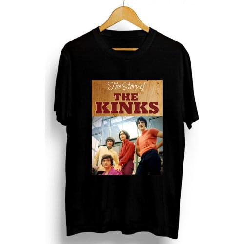 Black Tshirt 60S The Kinks Rapper Men Women Cotton Unisex Fashion Graphics Printing Tshirts Savage Rock Band Large Size Tees Top