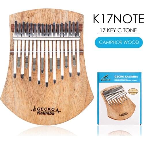 GECKO Kalimba 17 Key Thumb Piano Mbira Kalimba Instrument with Tune Hammer Camphor Wood Keyboard Musical Instrument K17NOTE
