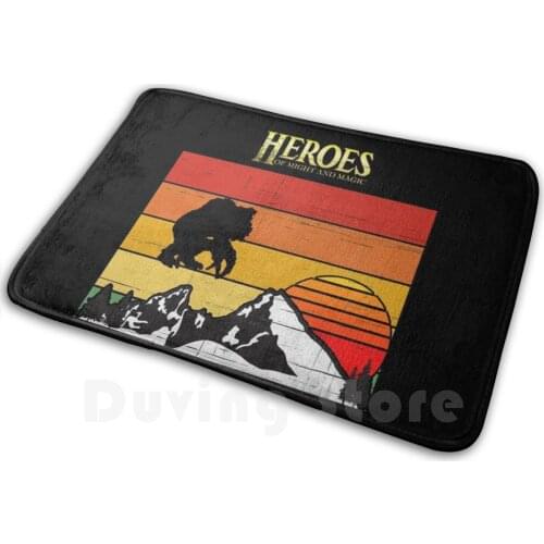 Heroes Of Might And Magic 3 Retro Logo Soft Non-Slip Mat Rug Carpet Cushion Heroes Of Might And Magic Vintage Strategy