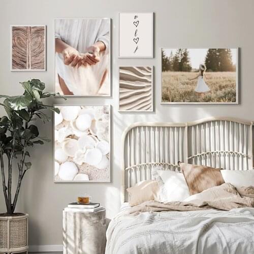 Girl Holding Sand Desert Annual Ring Wall Art Canvas Painting Nordic Posters And Prints Fall Wall Pictures For Living Room Decor