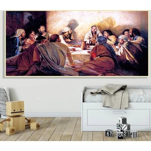 The Last Supper Portrait Canvas Jesus Christ Religious Poster Print Wall Art Picture Home Decor Cuadros Famous Figure Painting