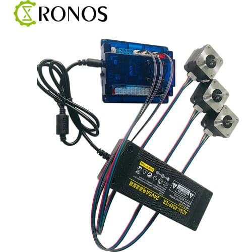 CNC Laser Engraver Machine Controller kit 3 Axis GRBL Control Board with Nema 3 pcs 17 Stepper Motor and 24V 5A Power Supply