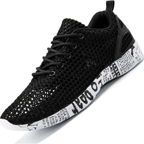 Big Size Summer Breathable Male Sneakers Mens Sports Shoes Man Sport Shoes New Mens Running Sneakers Black Beach Aqua GME-2009