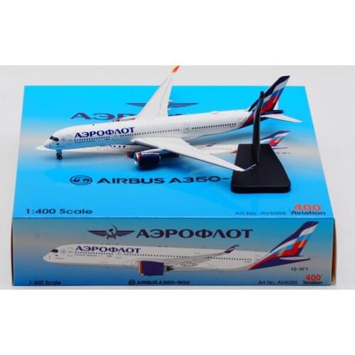 Diecast 1:400 Scale Air RUSSIA 350 Airplane A350 Model Toy with Base Landing Gear Alloy Aircraft Plane Collectible Display Toys