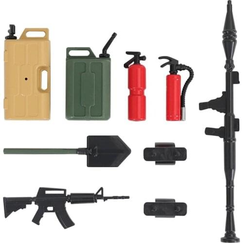 7pcs 1/10 Scale Garage Accessories Tools Kit Fire Extinguisher Shovel Jerry Can Toy for RC Crawler Truck SCX10 TRX4 D90 CC01 TF2