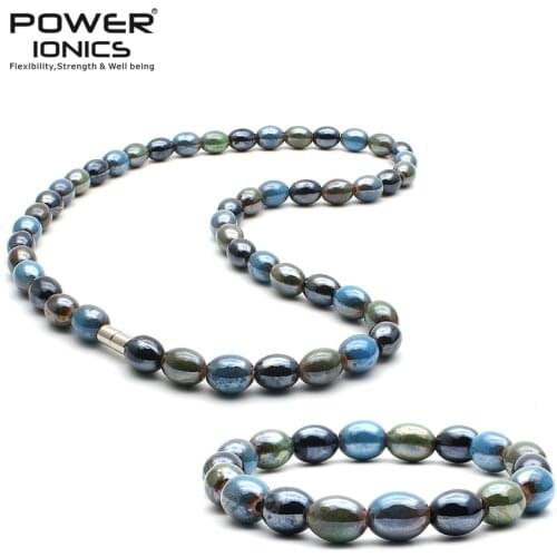 New Power Ionics Classic Health Tourmaline Mixed Beads Stretch Natural Bracelet Necklace Wristband Balance Energy Gift for Lover