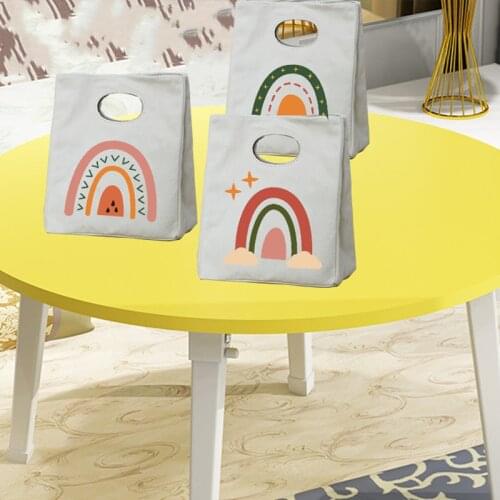 Rainbow Print Insulated Heat Lunch Bags Thermal Women Picnic Bento Box Totes School Thermal Pouch Fresh Keeping Foods Container