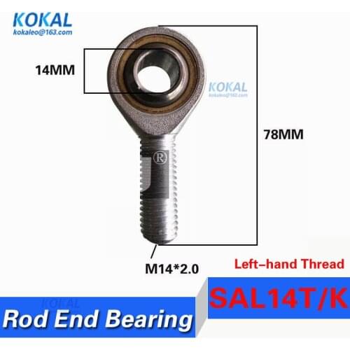 [SAL14T/K] high quality fish eye left-hand male thread inner 14mm metric rod ends joint bearing POSAL14 SALKB-14F rod ends