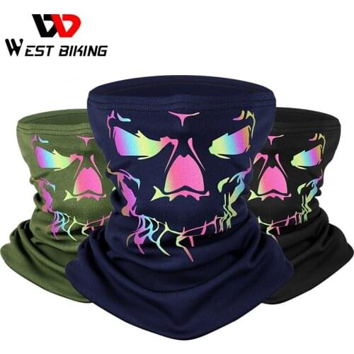 WEST BIKING Winter Sport Scarf Reflective 3D Print Warm Windproof Face Cover Men Women Bicycle Bandana Outdoor Cycling Headwear