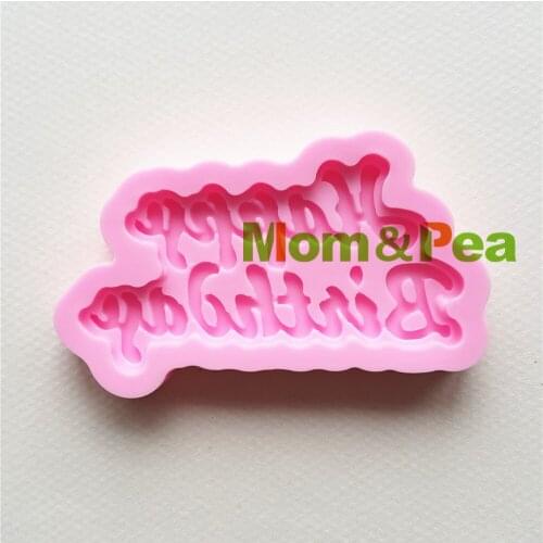 Mom&Pea MPA1702 Happy Birthday Shaped Silicone Mold Cake Decoration Fondant Cake 3D Mold Food Grade Soap Mold