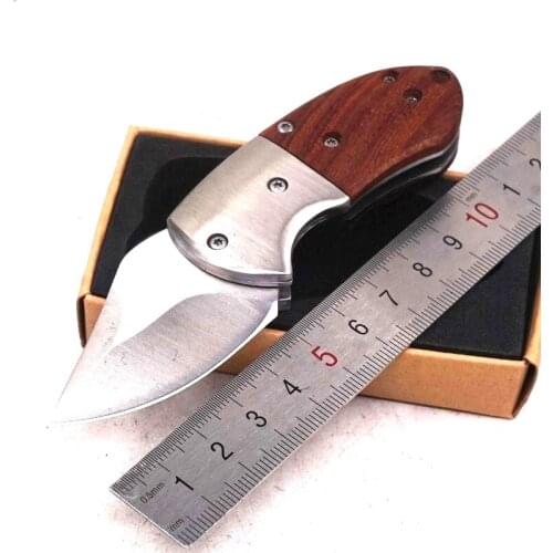 Mini Folding Knife Survival Tactical Knives Outdoor Camping Hunting Pocket Knife 440C Blade Wood Handle EDC Tools Multitool