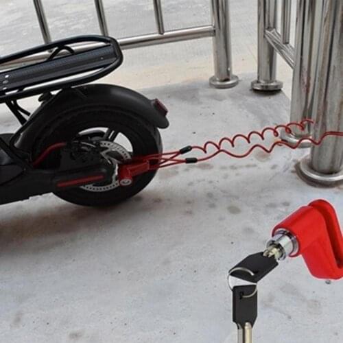 Bicycle Scooter Lock Anti-Theft Disc Brakes Lock with Steel Wire for Electric Skateboard Wheels Bicycle Safety Brake