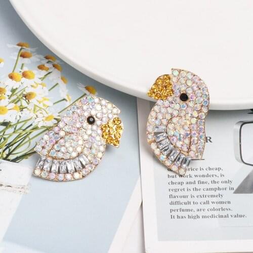 Luxury Multi Color Rhinestone Bohemian Bird Statement Stud Earrings For Women Earrings Accessories Trendy party Jewelry