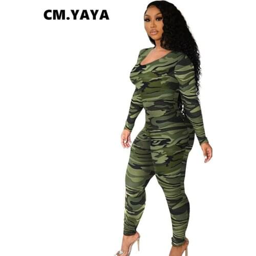 Lemon Gina Women Jumpsuits Print Bandage Hollow Out Stretchy Pencil Rompers Cleavage Sexy Fashion One Piece Overalls Autumn 2021