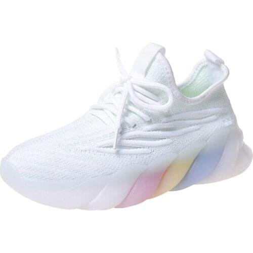 New Shoes Woman Sneakers Youth Platforms Shoes Breathable Lady Clunky Sneakers Shoes Thick Rainbow Sole Women Casual Sneakers
