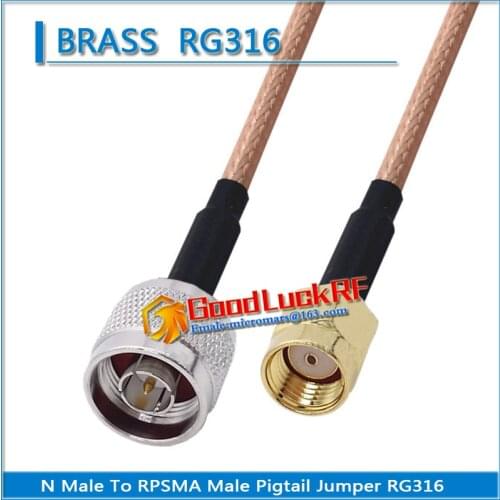 1X Pcs High-quality N Male to RP-SMA RPSMA RP SMA Male Coaxial Type Pigtail Jumper RG316 Cable RPSMA to N Low Loss