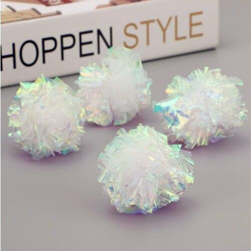 10pcs Candy color ring paper Crinkle ball cat toys pet supplies crystal ball rustle ring cat toys ball interactive cat teaser