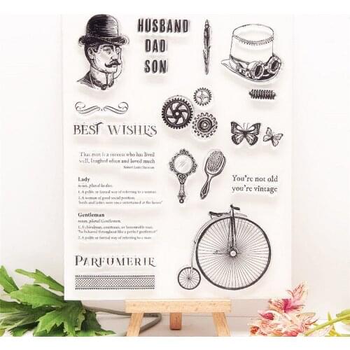 15.5x20cm gentleman series TPR Transparent Silicone Rubber Clear Stamps cartoon Scrapbooking/DIY Easter wedding album