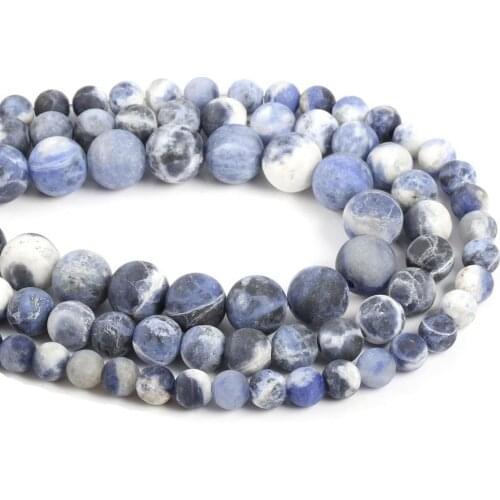 2020 New Natural Stone DIY Beads for Jewelry Making Blue Pattern Balls Size 4mm / 6mm / 8mm / 10mm