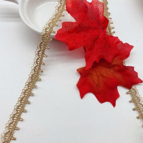 3 Yards/lot Width 1.3cm Gold Thread Umbrella Lace Trim Ribbon Wedding Party Craft Apparel Sewing Fabric DIY Handmade Accessories