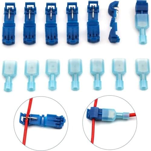 30 Pairs/60PCSBlue Quick Splice Lock Clip Nylon Connector Male Spade Connectors Electrical Crimp Cable Snap For 1.5-2.5mm2
