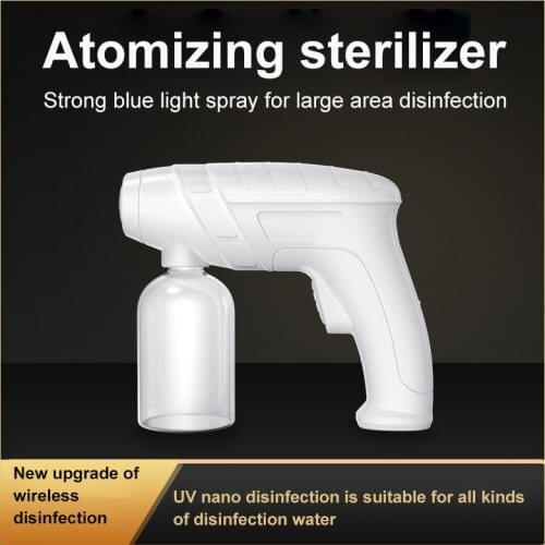 300ML Handheld Electric Disinfection Sprayer Nano Atomizer Blue Wireless Nano Steam Sprayer Spray Gun USB Charging